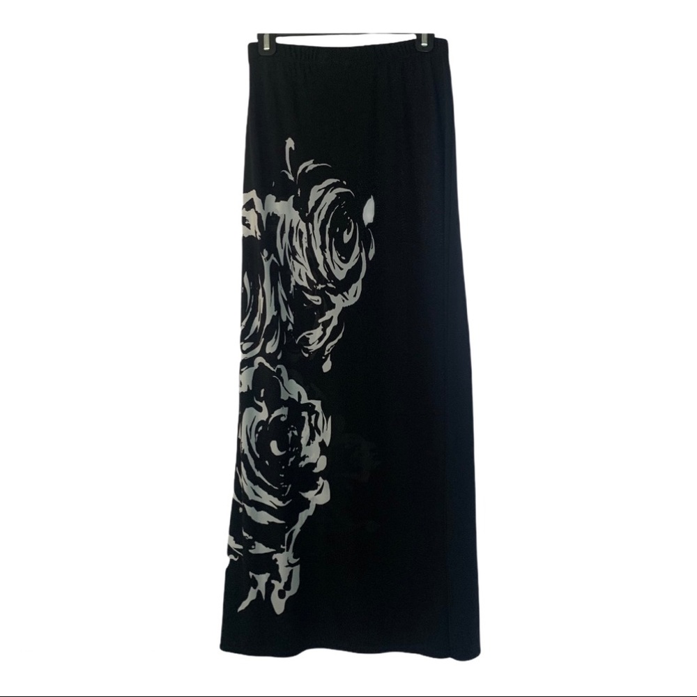 Chico’s Maxi skirt sz 0 black with white